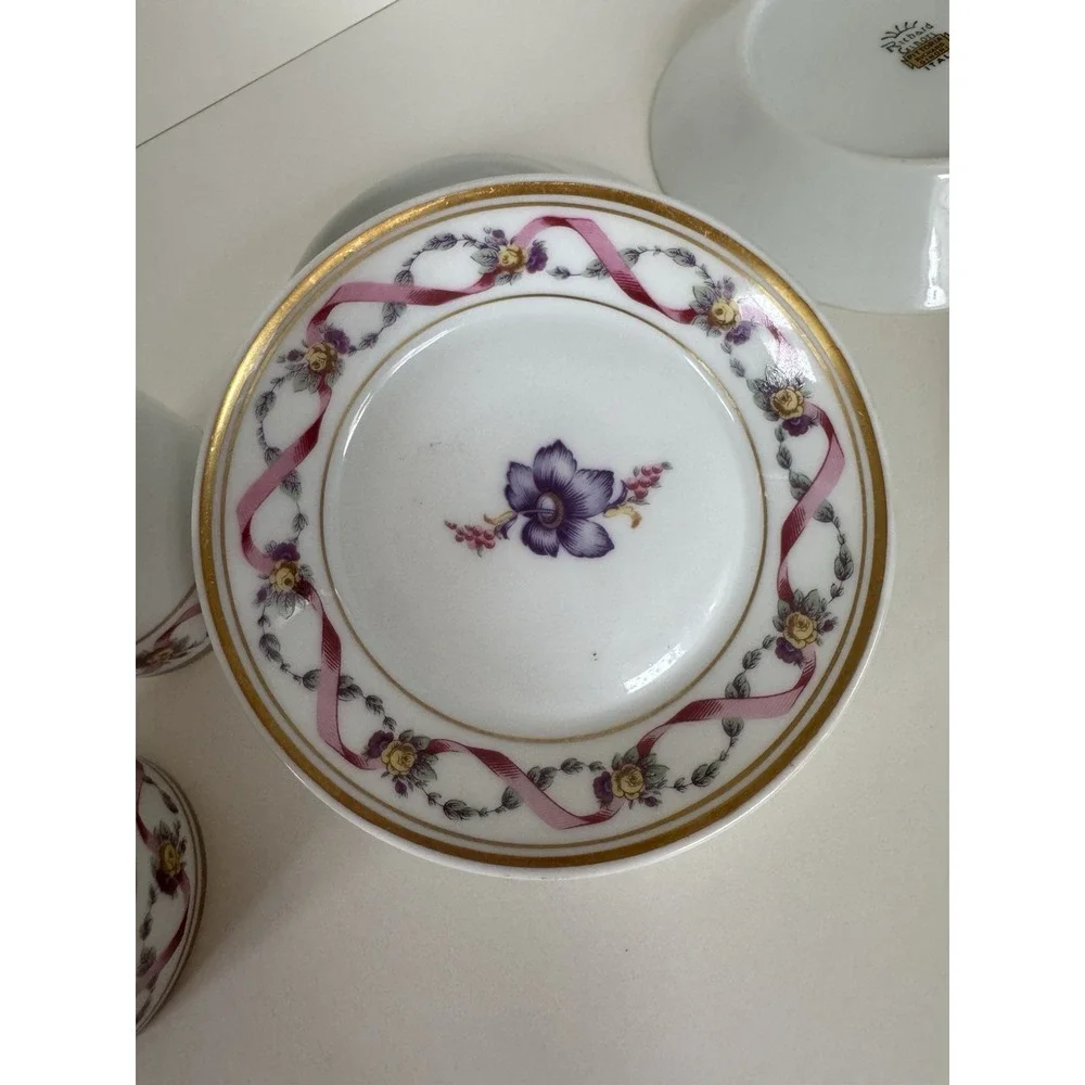 Richard Ginori - Impero Manifattura Di Doccia Italy Cup and Saucer Coffee 4x Set